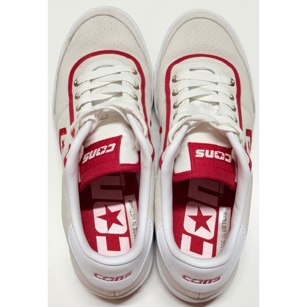 Converse CONS Net Star Classic Suede Cream Red Skate Shoes Mens 7 Womens 8.5 - Picture 3 of 6